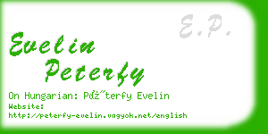 evelin peterfy business card